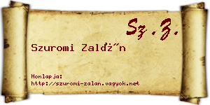 Szuromi Zalán névjegykártya